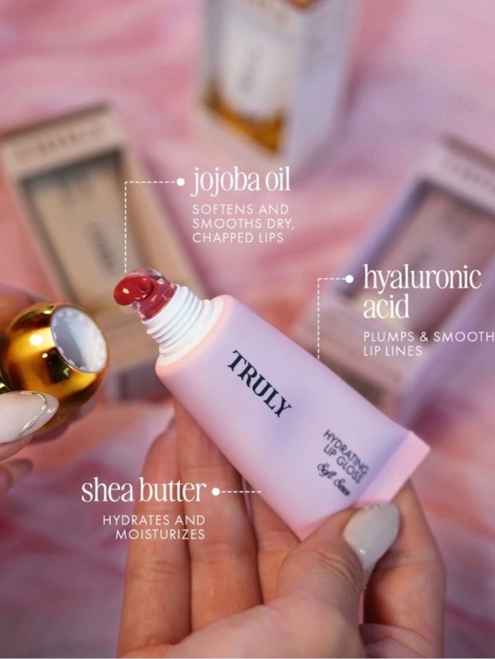 TRULY Hydrating Lip Gloss Tube in Light Pink - Picture 5 of 8